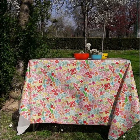 Nappe enduite jardin fleuri