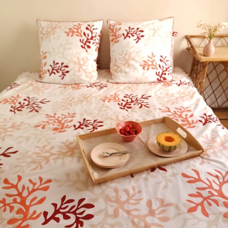 Housse de couette bord de mer Corail rouge