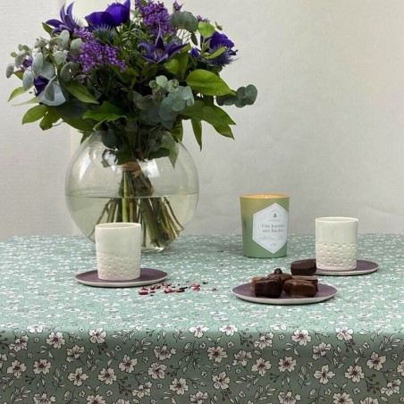 Cotton tablecloth Anémone vert