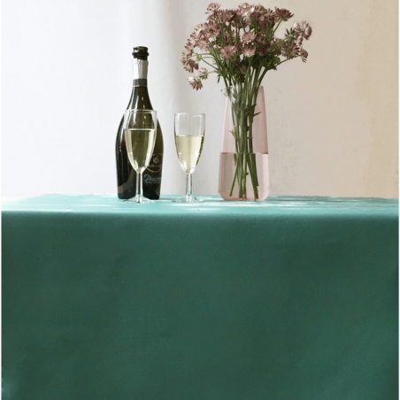 Dark green oilcloth tablecloth oval