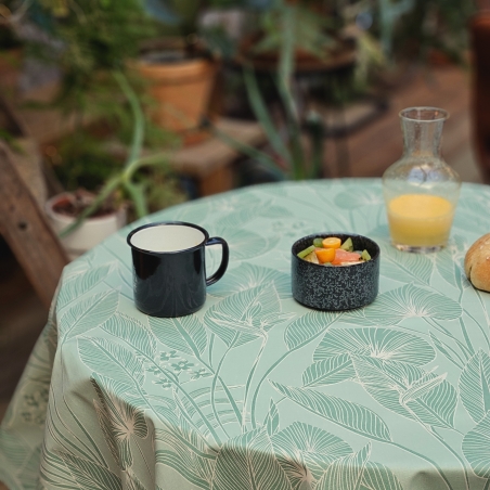 Cotton tablecloth Jungle green