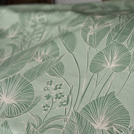 Cotton tablecloth Jungle green