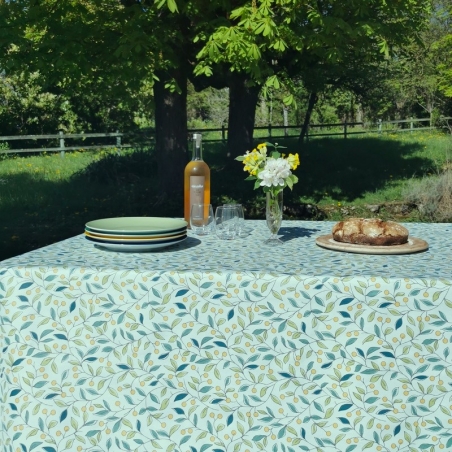 Provencal cotton tablecloth 
Lime green