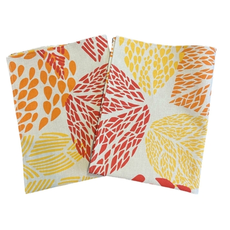 Serviette de table Feuilles jaunes, lot de 2 seviettes