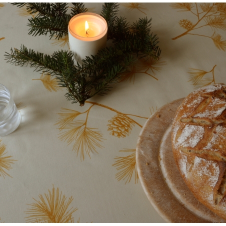 Kerst tafelkleed  Gouden dennenboom